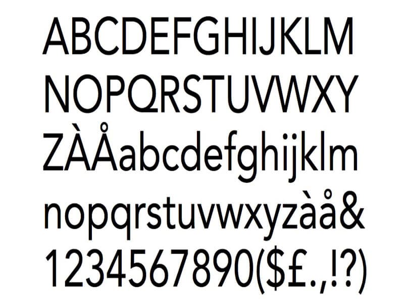 font family for Avenir Next