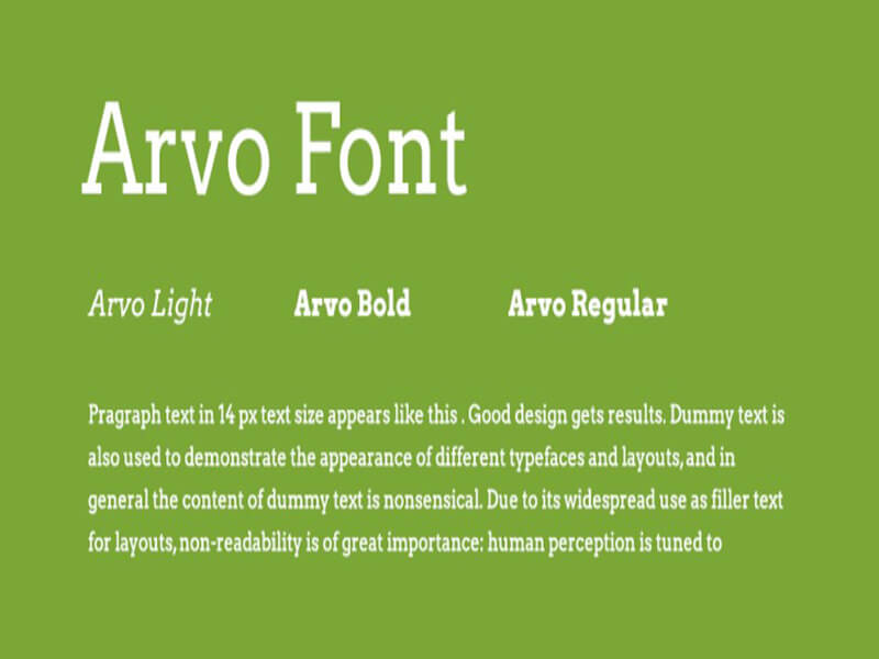 Arvo Font Family Download