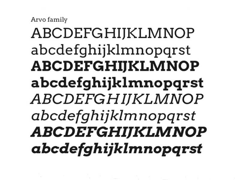 Arvo Font Family Free