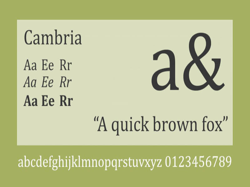 cambria font family free download ttf