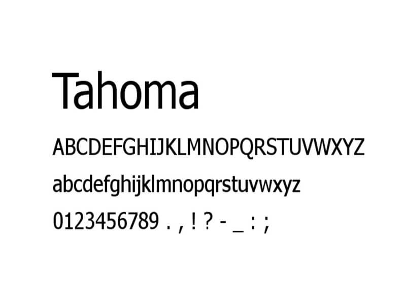 Tahoma Font Family Free Download