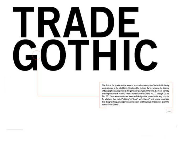 trade gothic typeface reddit