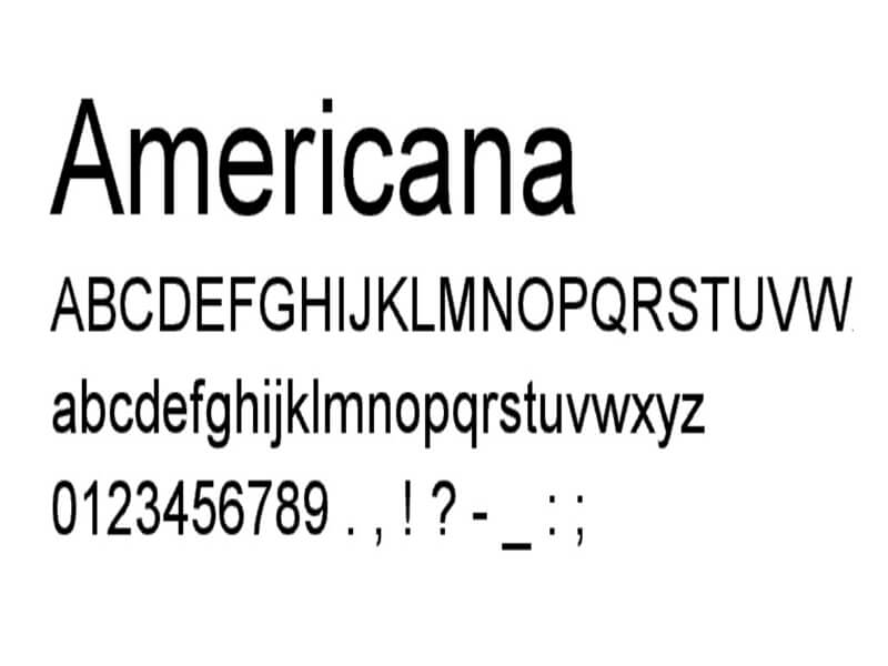 Americana Font Free Download