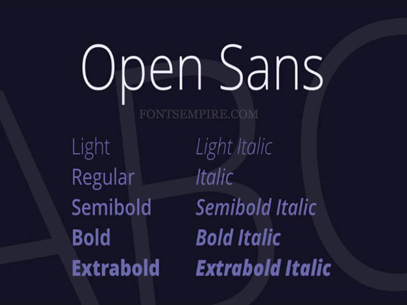 Open Sans Font Family Free Download