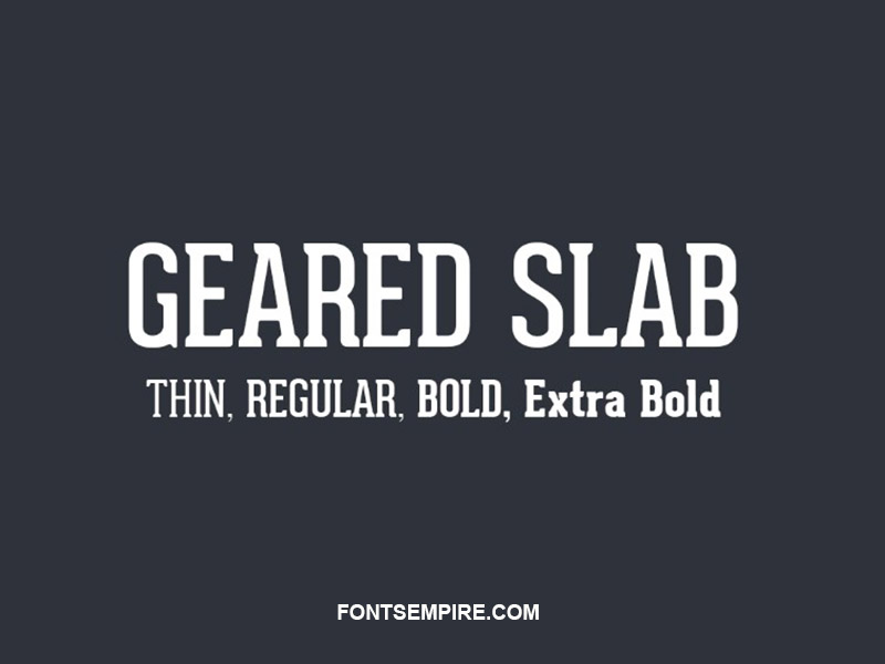 Geared Slab Font Family Free Download