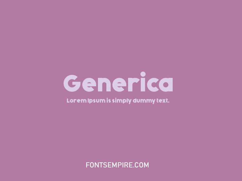 Generica Font Family Free Download