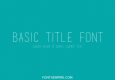 Basic Title Font Family Free Download