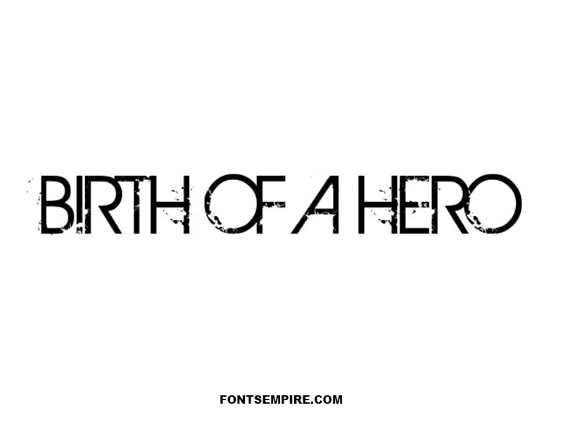 birth of a hero font photoshop free download