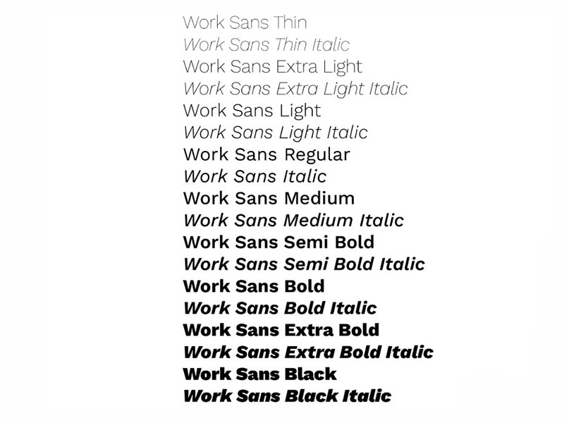 Work Sans Font Free Download