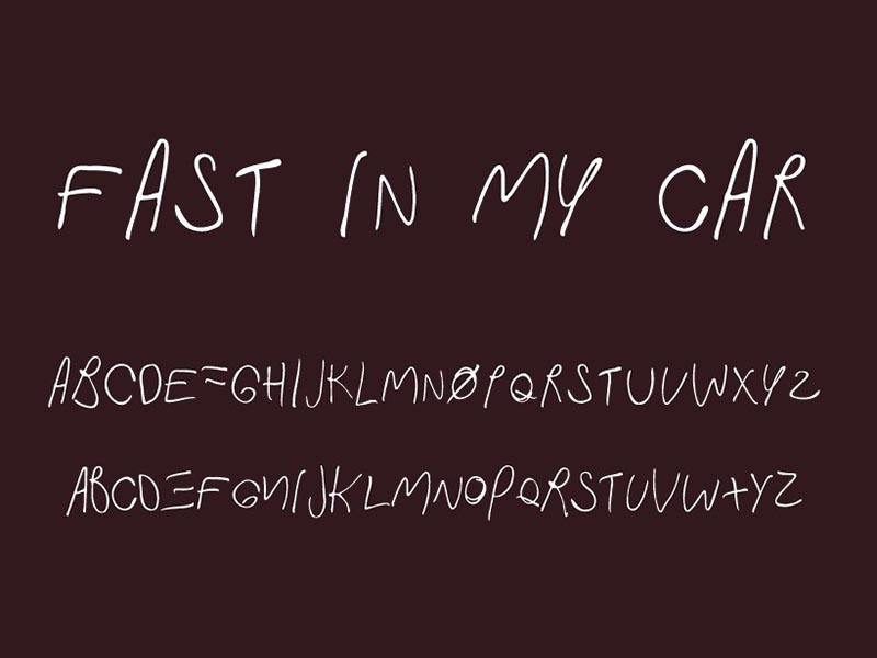 Fast In My Car Font Family Download